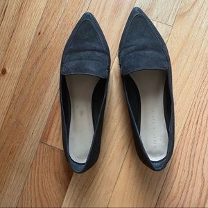 Black loafer flats